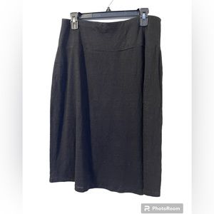 Eileen Fisher Linen Skirt Women’s size S Black jersey knit 25.5” Long Pull on